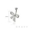 316L SURGICAL STEEL MULTI CZ RIBBON NON DANGLE BELLY BUTTON NAVEL RING 